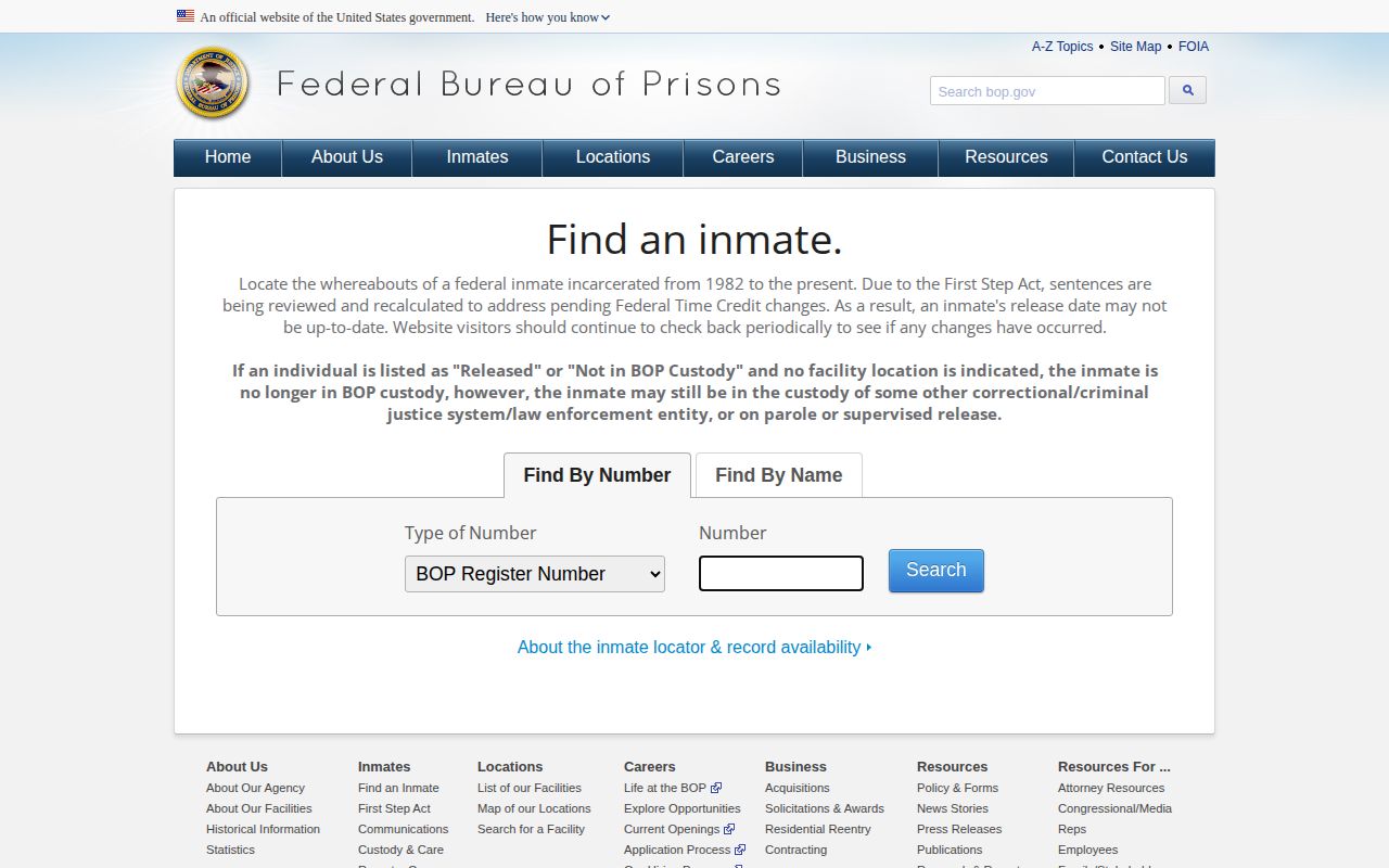 Federal locator for a Hood County released inmate custody path